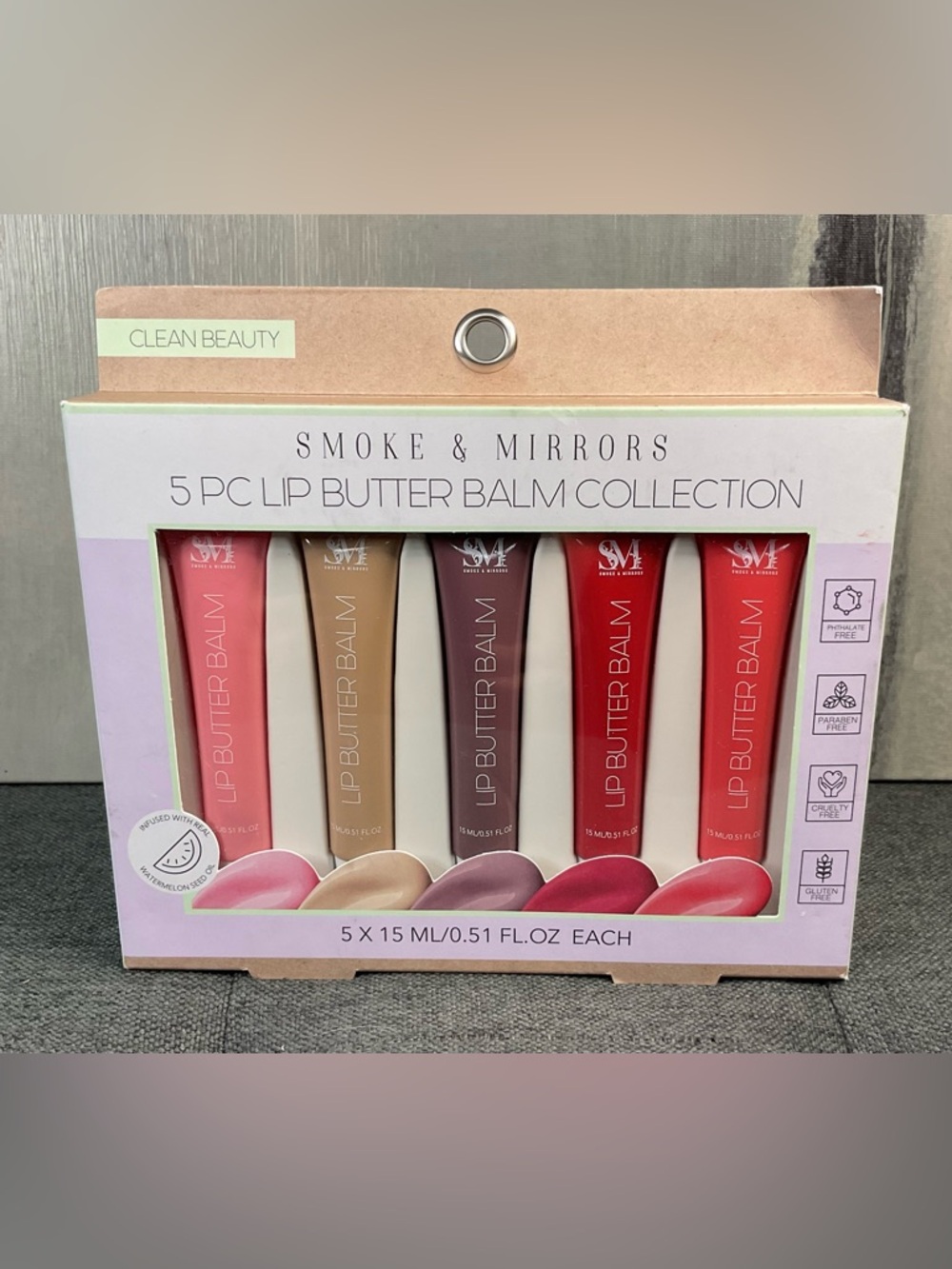 NWT Smoke & Mirrors 5 PC Lip Butter Balm Collection - Watermelon Infused - Picture 4 of 6
